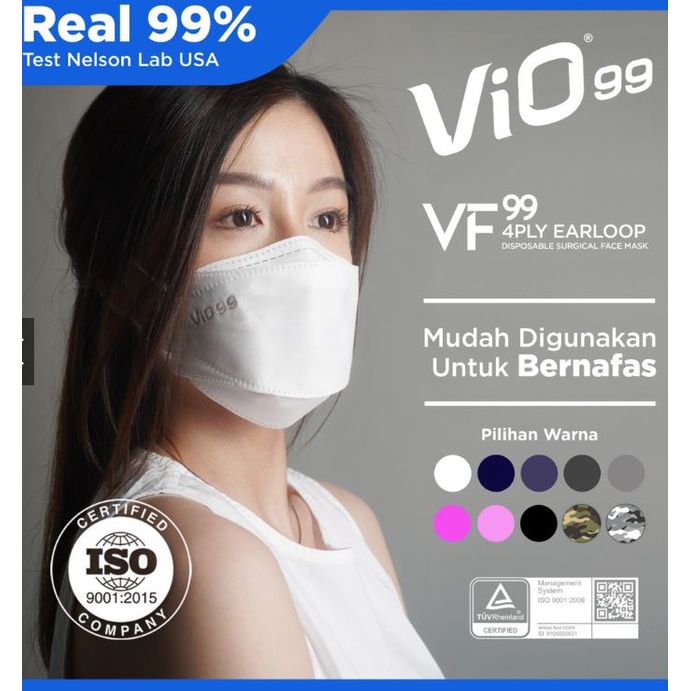 VIO - VF99 MASK '30S 4 PLY EARLOOP WHITE 25+5 BOX