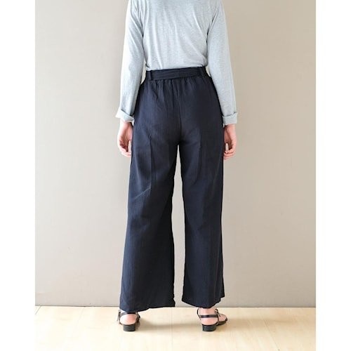 Celana Kulot Wanita Linen Elli - Harisgo Bawahan Panjang Highwaist - black (P9N7) Celana Kulot Jumbo