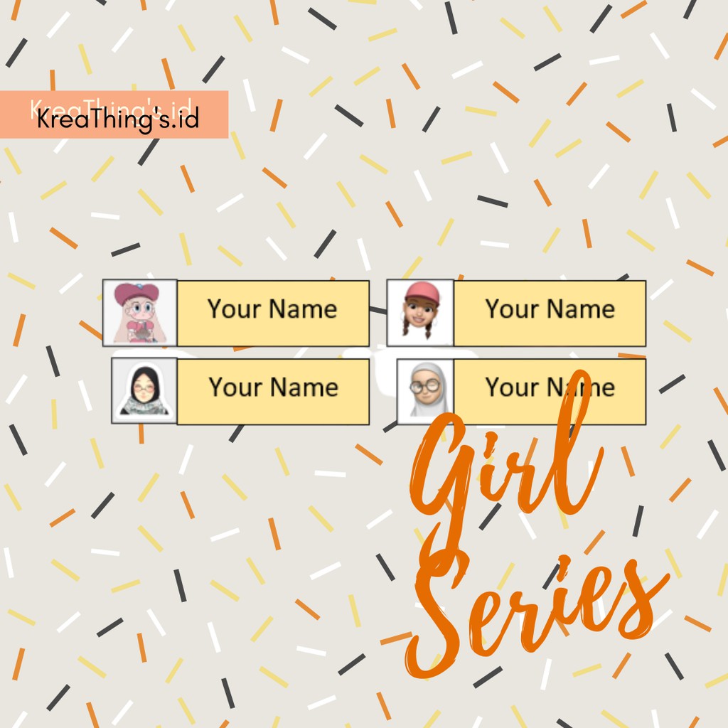 

LABEL NAMA / STIKER NAMA 60 PCS Girl by Kreathings.id