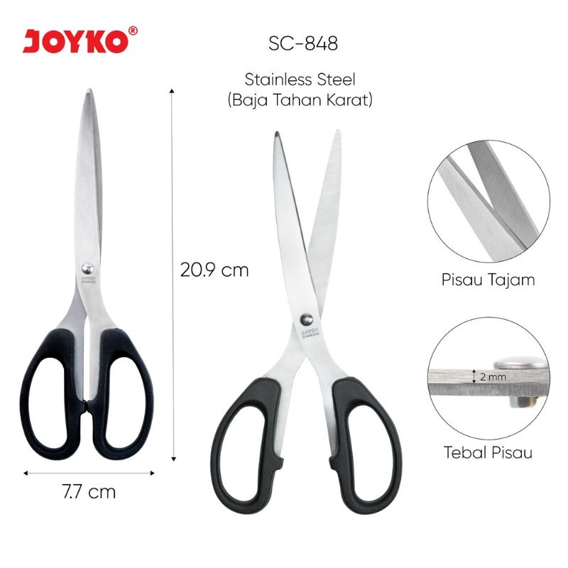 Gunting Scissors Joyko SC-828 838 848 Satuan