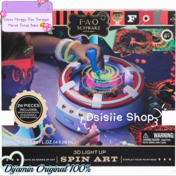 

FAO Schwarz 3D Light Up Spin Art Toys Original / Mainan Edukasi Anak Diskon