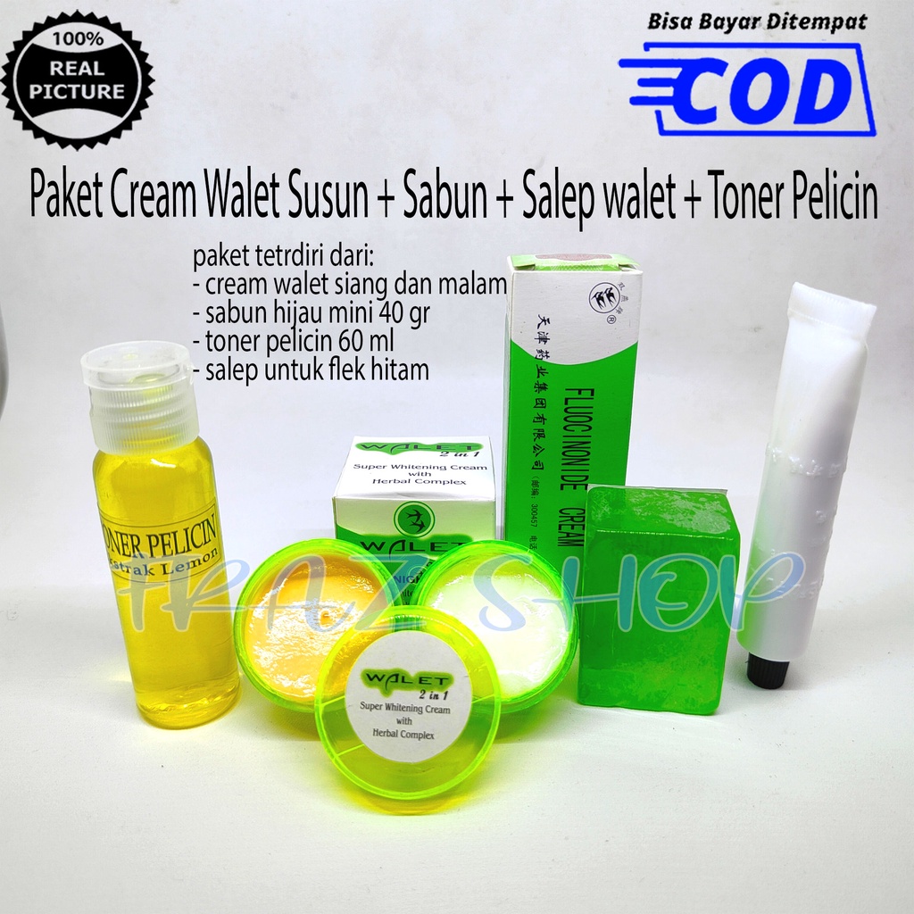 Paket Lengkap Walet Plus Toner Pelicin - Cream Walet Susun Siang & Malam + Salep Walet Anti Iritasi 
