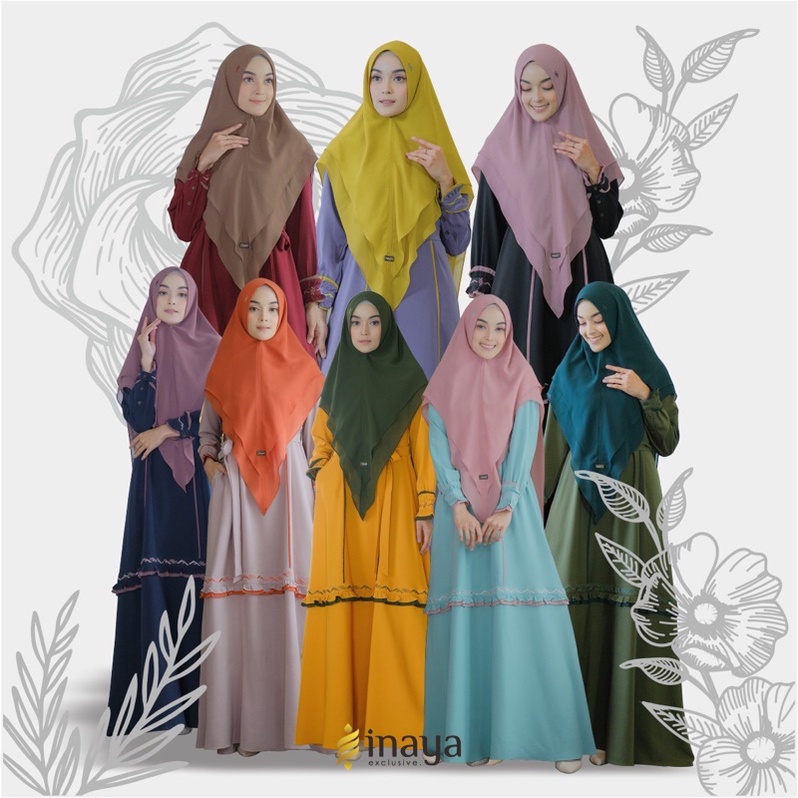 Gamis Set Syari Pad & Pasmina / Ibu & Anak/ Wanda by Inaya Exclusive