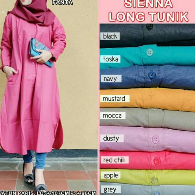 Langsung Kirim Atasan Baju Muslim Hijab Sienna Long Tunik Jilbab Cantik Terbaru HARGA RAMAH