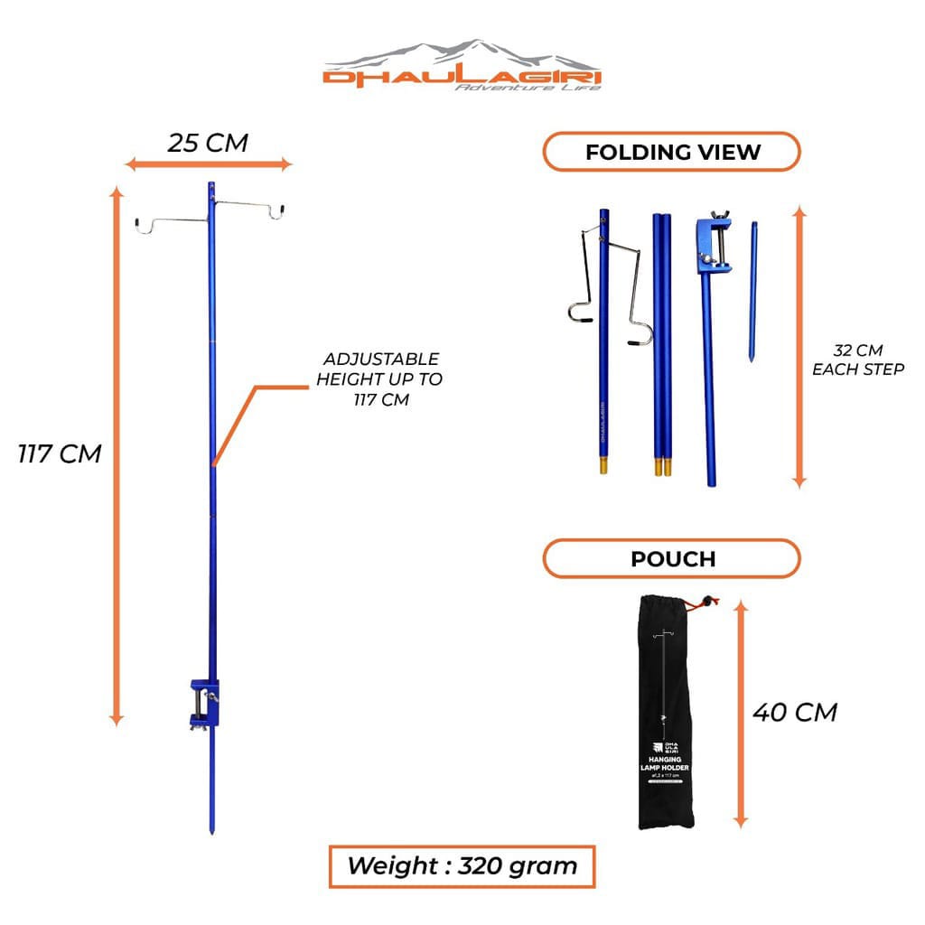 Hanging lamp holder Dhaulagiri - tiang gantungan lampu camping outdoor - gantungan lampu tenda camping - tiang lampu tenda portable