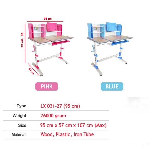 Meja Belajar Saja SPEEDS 95 cm Anak Multifungsi Karakter Table