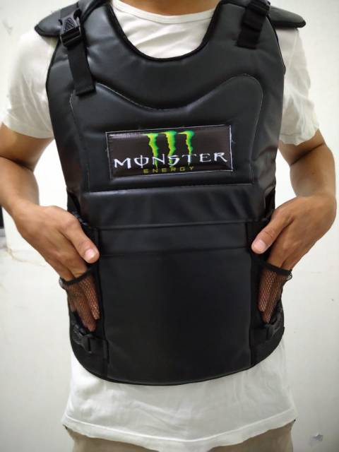 Rompi Motor Touring Biker Body Protector New Grand Monster Rompi kulit / Grab Gojek / Rompi Dada