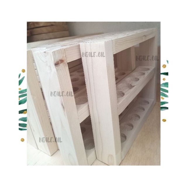 Rak Kayu Essential Oil Botol isi 15 Wooden Rack Oil Gantung Susun Tangga wooden rack oil