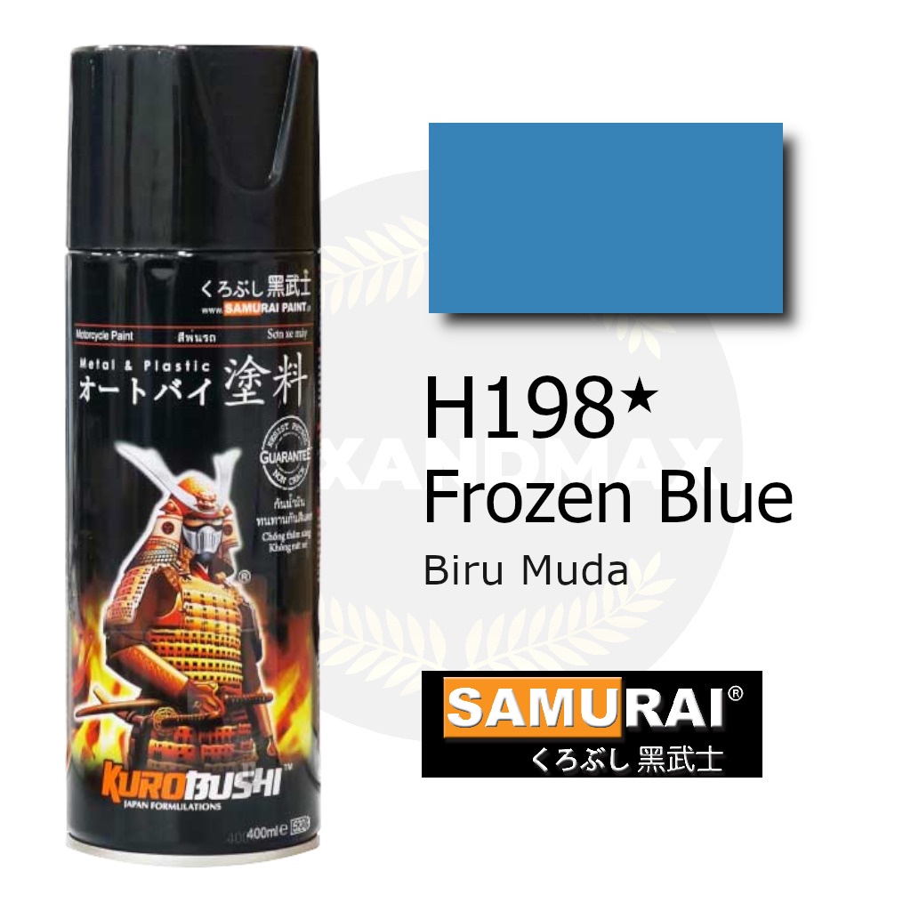 Samurai Paint Frozen Blue H198 Biru Muda Metalik 400 ml - Cat Semprot