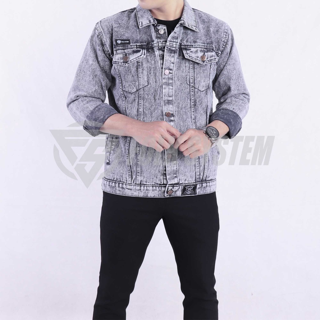 Jaket jeans denim folksystem