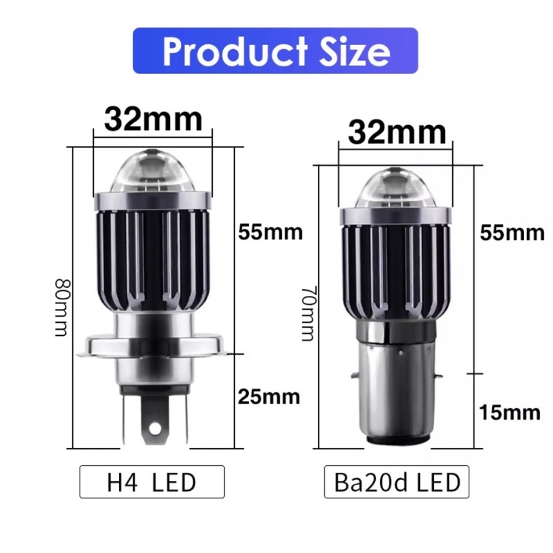 PROMO LAMPU DEPAN LED LASER H4 H6 UNIVERSAL COCOK SEMUA MOTOR KAKI H4 H6