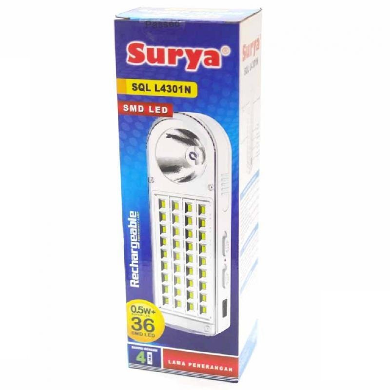 Surya Lampu LED Emergency SQL L4301N Rechargeable 4 Hours