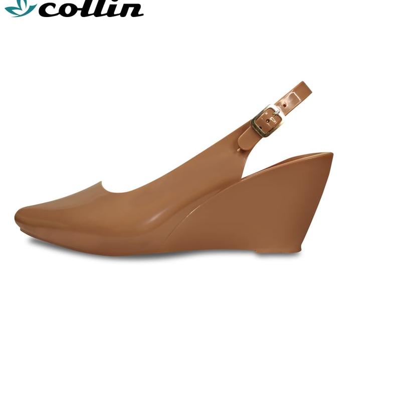 ➷ Miuccia - Sepatu Tali Wedges Wanita Glossy Tinggi Jelly Shoes Wanita - L800 ☁