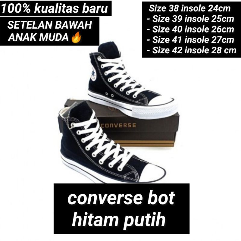 sepatu Converse bot hitam putih Termurah Dijamin Ori