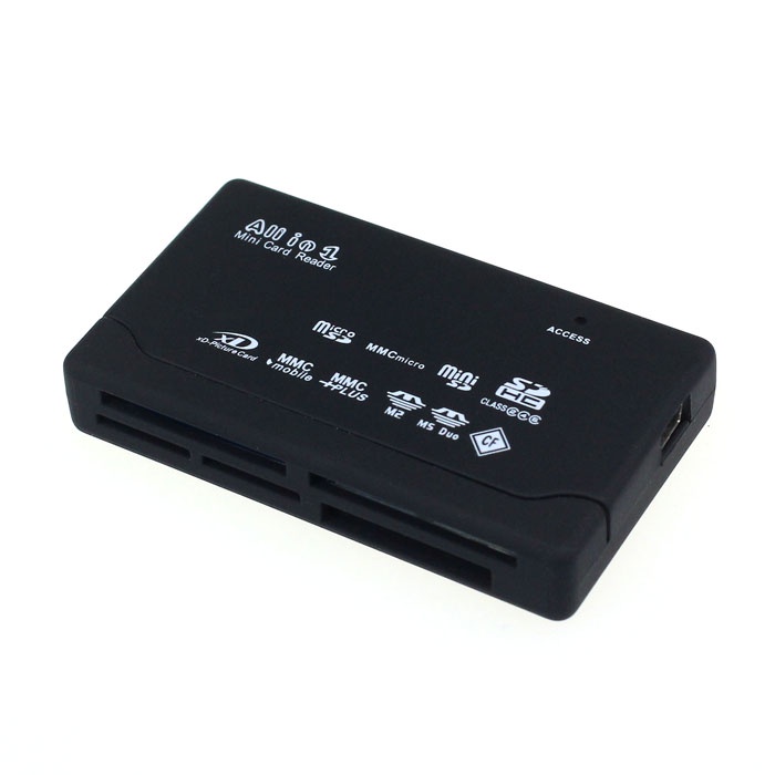 FSU Card Reader SD XD MMC MS CF SDHC TF Micro SD M2 Adapter - SHTC-08 - Black