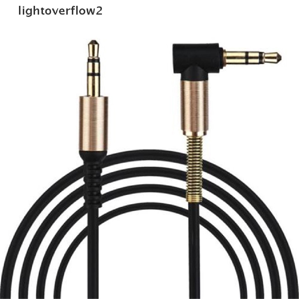 (Light2) Kabel Audio Stereo 3.5mm Male Ke Male Sudut Kanan 90 Derajat