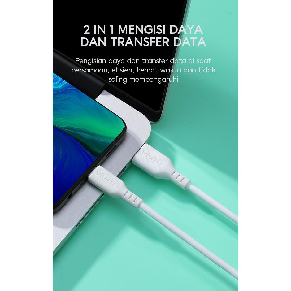 Vivan VSC100 2.4A Type C 5V 1m Silicon Full SR Coverage Quick Charge Data Cable