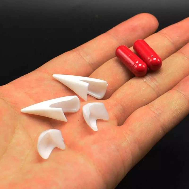 SET 6 PCS DARAH PALSU + GIGI TARING  SET FAKE FANG BLOOD VAMPIR COSPLAY HALLOWEEN PRANK