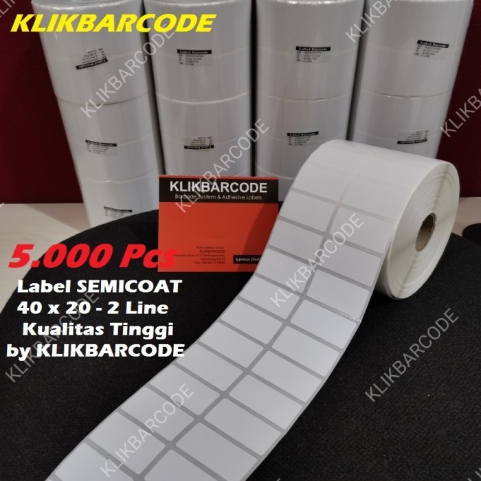 

PROMO STICKER LABEL BARCODE SEMICOAT 40 X 20 MM - 4 X 2 CM - 5.000 PCS