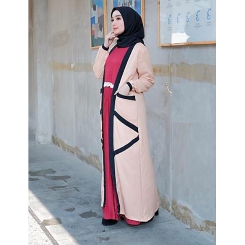 HOPYLOVY Gamis Abaya Wanita Maxi Dress Freya Bahan Natalia Crepe