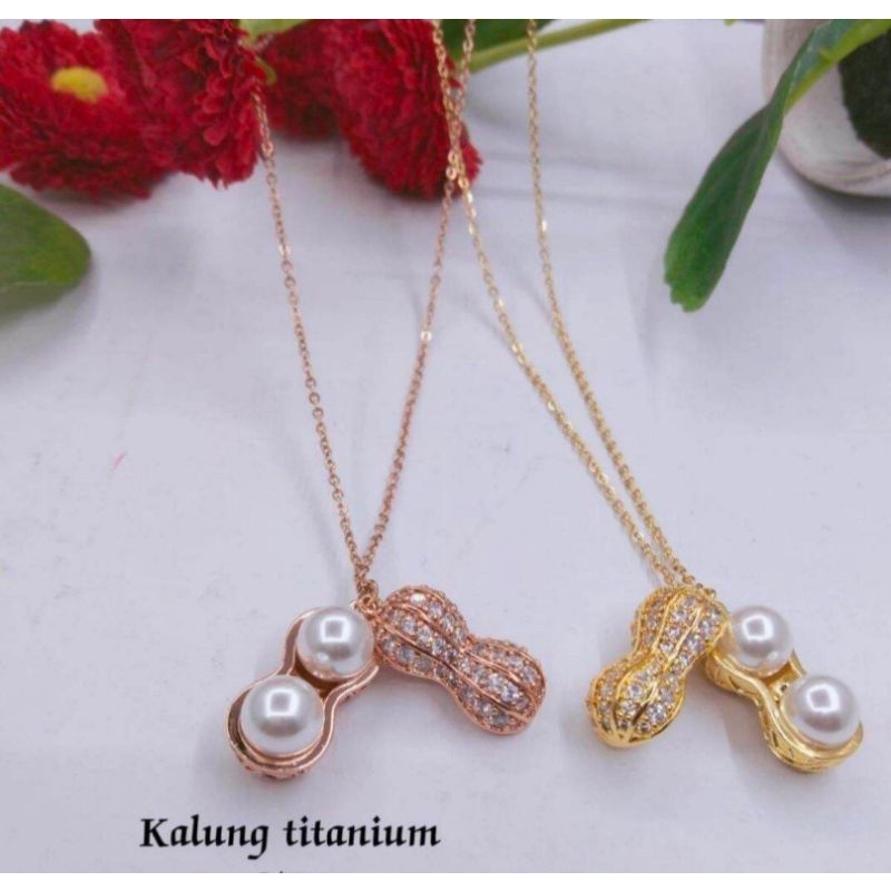 KALUNG TITANIUM LIONTIN KACANG