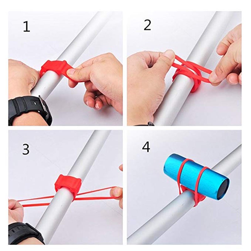 Bicycle Light Mount Holder Silicon Strap Flashlight Bands Elastic Bandage Bike Accessories