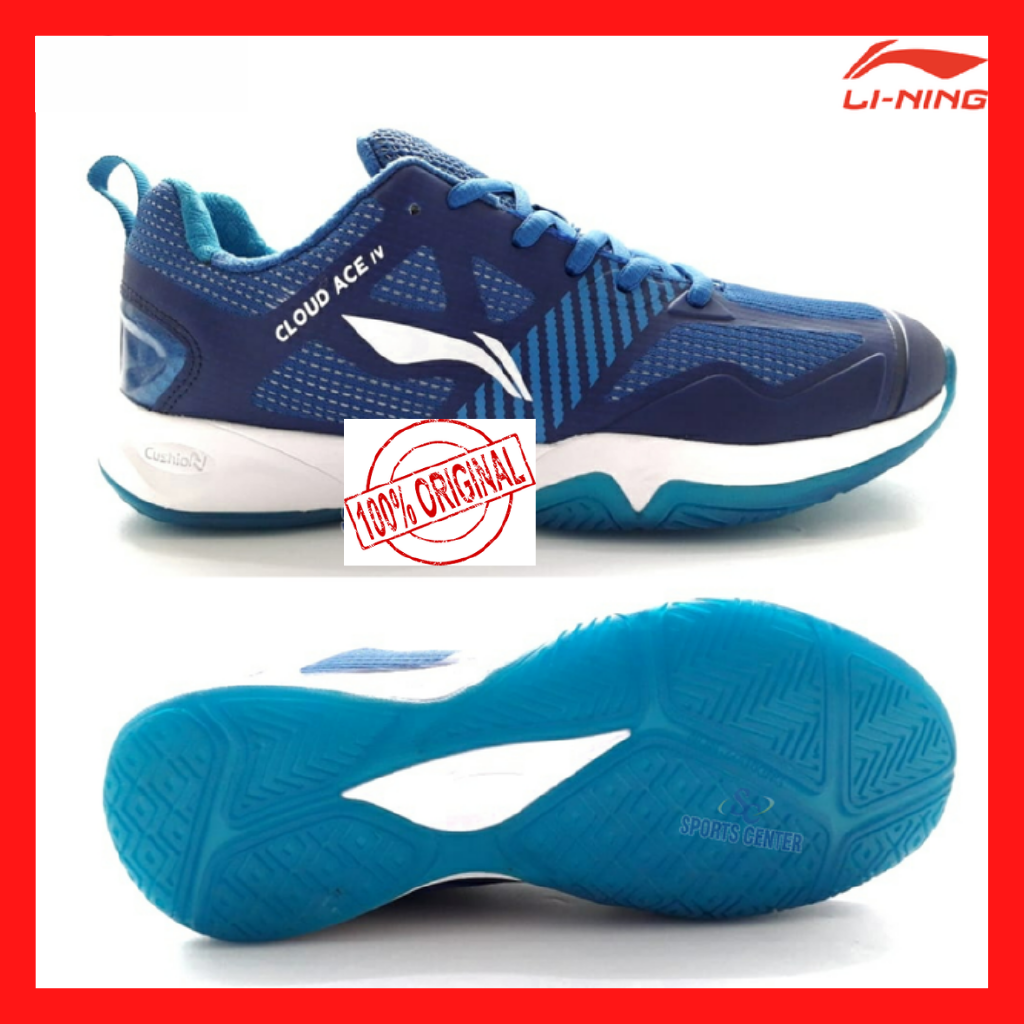 [ 100% ORIGINAL ] NEW  SEPATU BADMINTON LINING CLOUD ACE IV AYTP 085 / AYTP085 BLUE