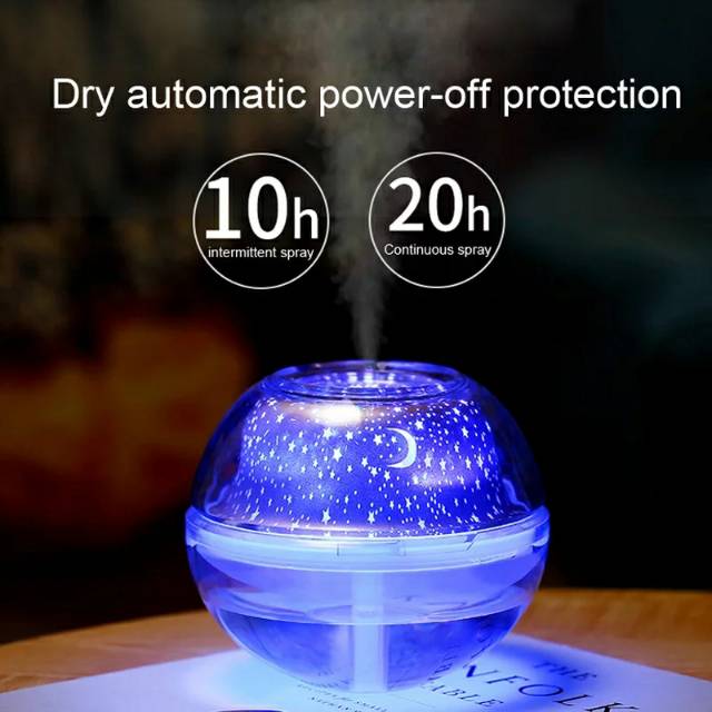 Humidifier Aromatherapy Air Diffuser Aromaterapi LED Night Projection Lamp 500ml - White