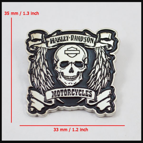 MOTOR-JAKET- LAPEL PIN JAKET HARLEY DAVIDSON WINGED SKULL -JAKET-MOTOR.