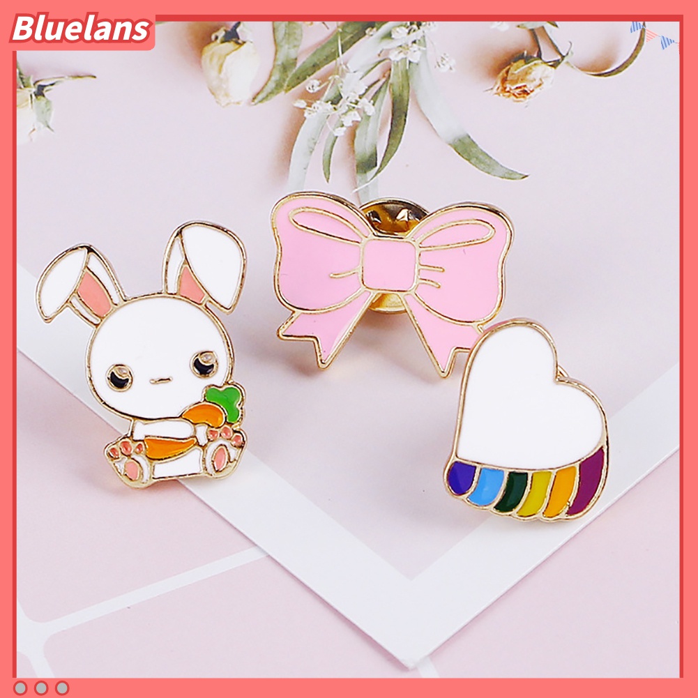 Bros Pin Enamel Bentuk Kartun Hewan Kelinci Untuk Dekorasi Pakaian