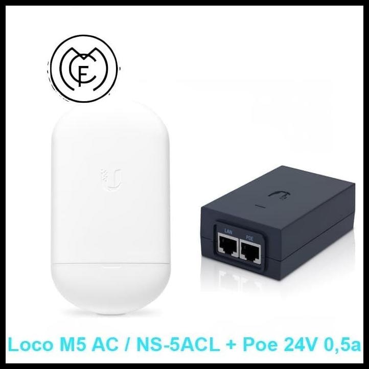 Paket Loco M5 Ac Ns-5Acl + Ubnt Poe 24V 0,5A