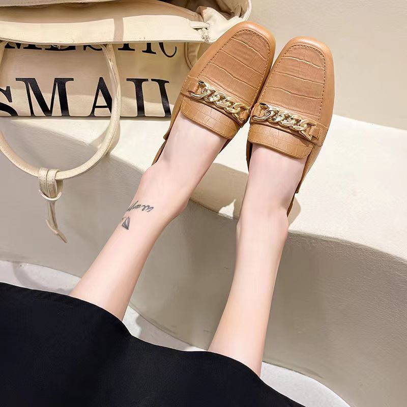 Sandal Slop Rantai Flat Shoes Wanita Import ForeverYoung