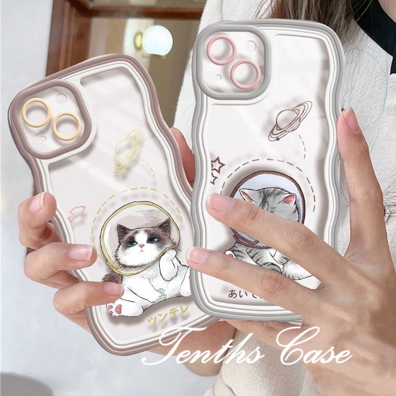 Realme C55 C35 C33 C31 C30 10 GT 9 Pro+C25Y C21Y C25 C25s C12 C21 C20 C20A C11 C17 7i C15 8 7 6 5 Pro 8i 5i 5s 6i Narzo 50A 50i Casing Ponsel Kitten Travel Luar Angkasa Lembut Sarung Bening