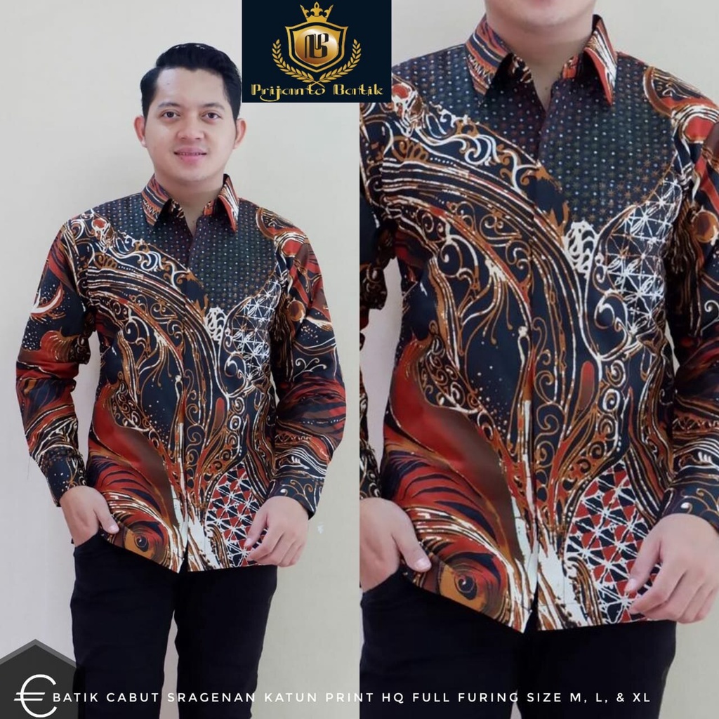 Batik pria lengan panjang terbaru 2022  ABSTRAK MERAH / kemeja batik panjang motif abstrak / baju batik kasual terbaru / kemeja batik panjang pesta / batik lengan panjang motif moderen / batik kerja terbaru