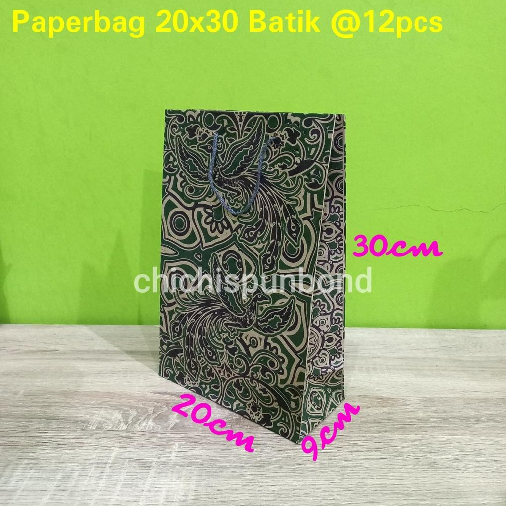 

Isi 12pc Paperbag 20x30 batik lusinan / tas kertas motif batik 20 x 30 / tas kertas batik / paperbag buku sarung