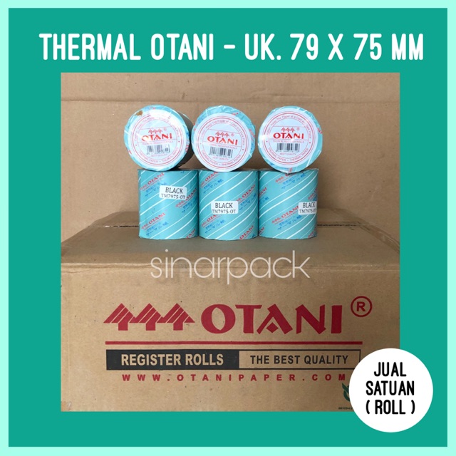 

Kertas Struk Kasir Thermal OTANI 79x75 BLACK (ISI LEBIH BANYAK - core 17 mm) - Kertas Roll Struk / Struk EDC
