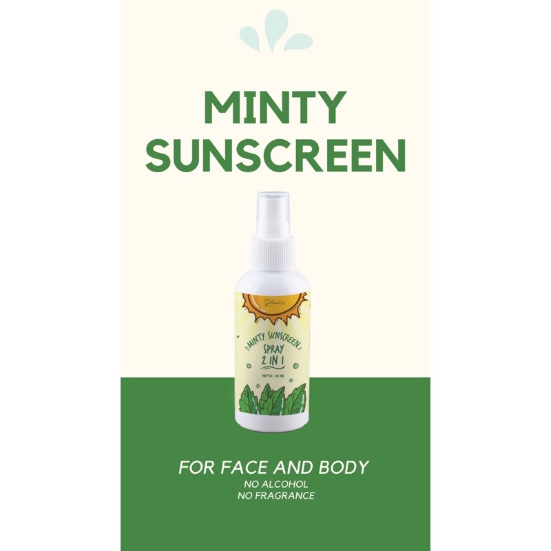 LEA GLORIA SUNSCREEN SPRAY 60ml MINTY SUNSCREEN 2in1 Spf