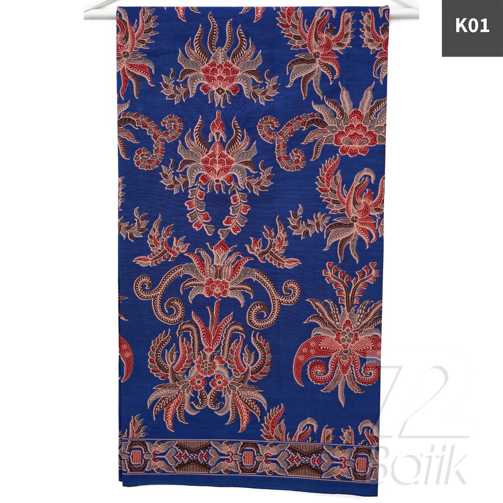 KAIN BATIK PREMIUM Bahan Katun Motif Kembang Puspo Warna Hitam Item Merah 728356 Cap 72 Jarik Jarit Samping Kebat Panjang Batik Katun Modern Premium Bahan Seragam Batik Pernikahan Kantor Keluarga Murah Kamen Jadi Batik Bali Lembaran