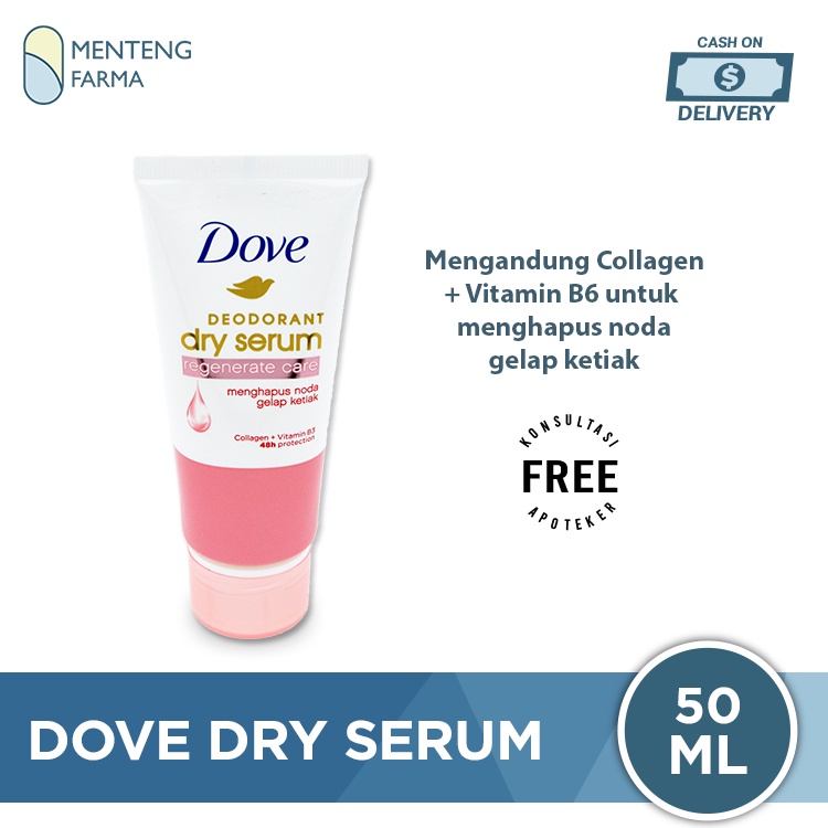 Dove Deodorant Dry Serum Regenerate Care Collagen + Vitamin B3 50 ML - Menghapus Noda Gelap Ketiak