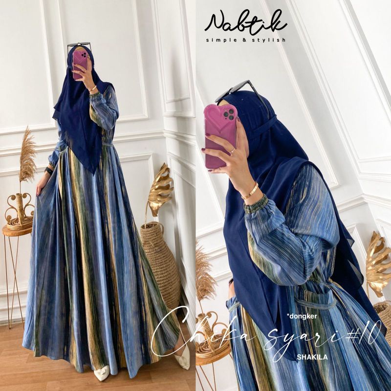 [READY STOCK] CHIKA SYARI #10 ORIGINAL NABTIK GAMIS SET KHIMAR TERBARU DAN TERMURAH MAXY BUSUI FRIEN