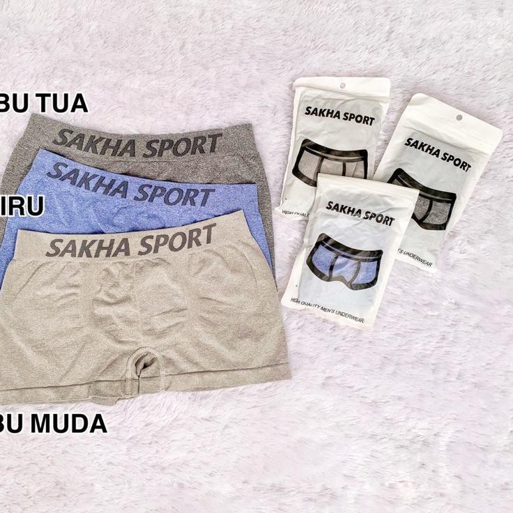 【today】 CD BOXER SAKHA SPORT / CELANA DALAM UNDERWEAR COWOK LAKI DEWASA / CELANA BOXER KOTAK HALUS L