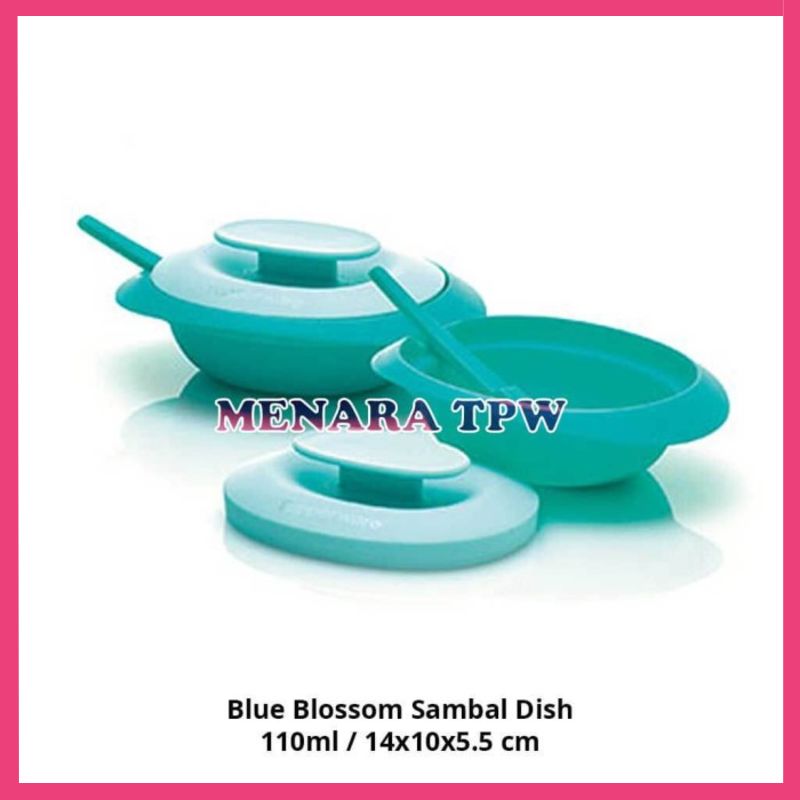 Tupperware original Blue Blossom Sambal Dish 2pcs Wadah Saji Sambal