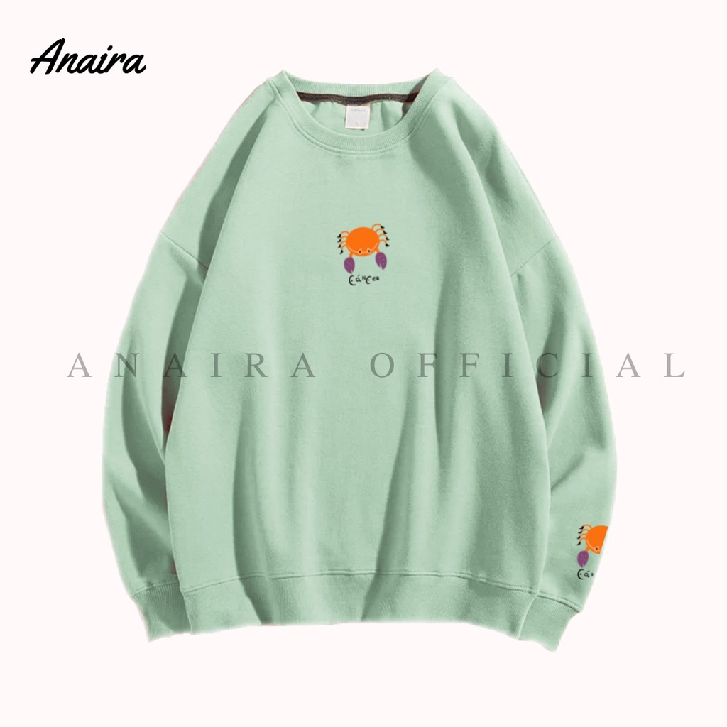 CANCER SWEATER CREWNECK WANITA ANAIRAOFFICIAL