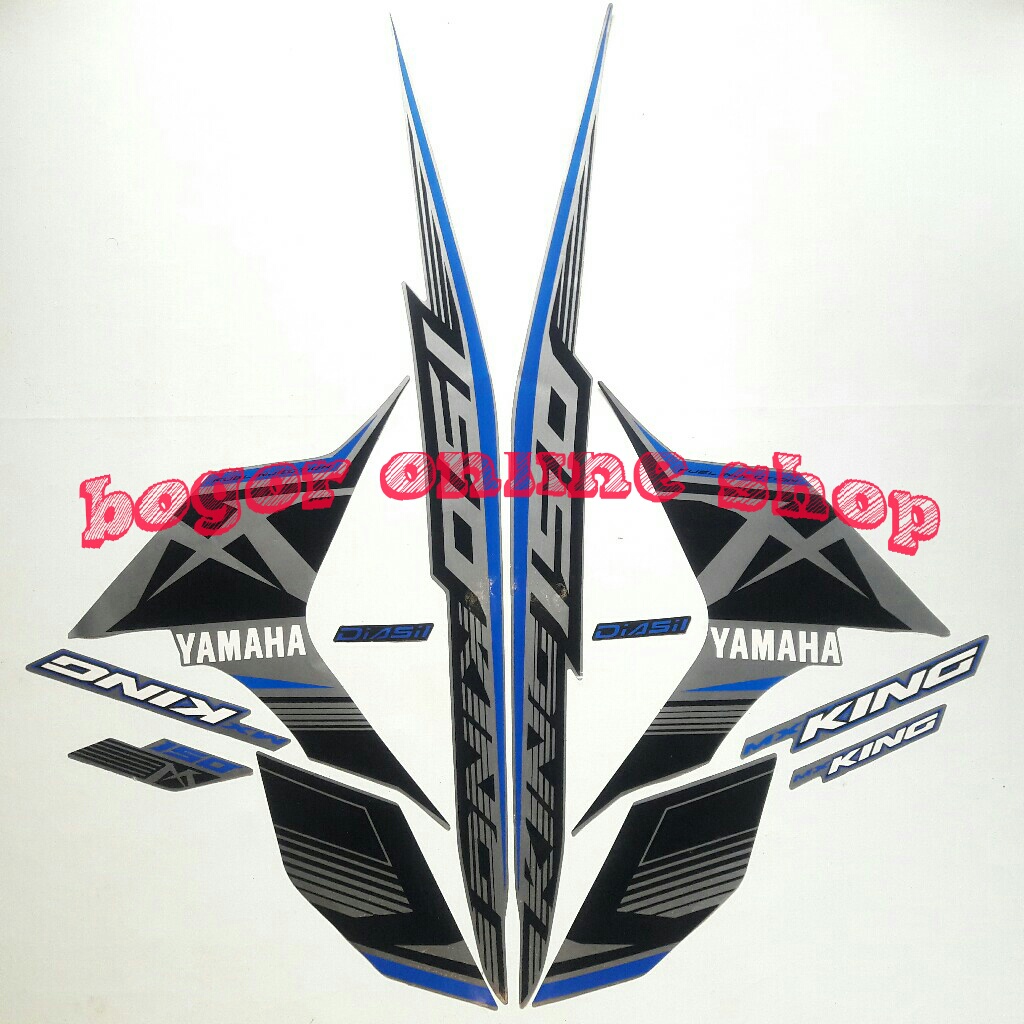 stiker striping body motor jupiter mx king 2017 full silver-biru