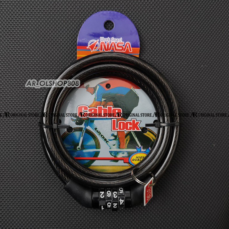 Kunci Gembok Sepeda Spiral Kode Gembok HELM KYT NHK GM BMC PENGAMAN HELM SEPEDA MOTOR KUNCI GEMBOK - Rantai Helm Gembok Sepeda Motor Kunci Pengaman Helm KYT INK NHK GM BMC-2