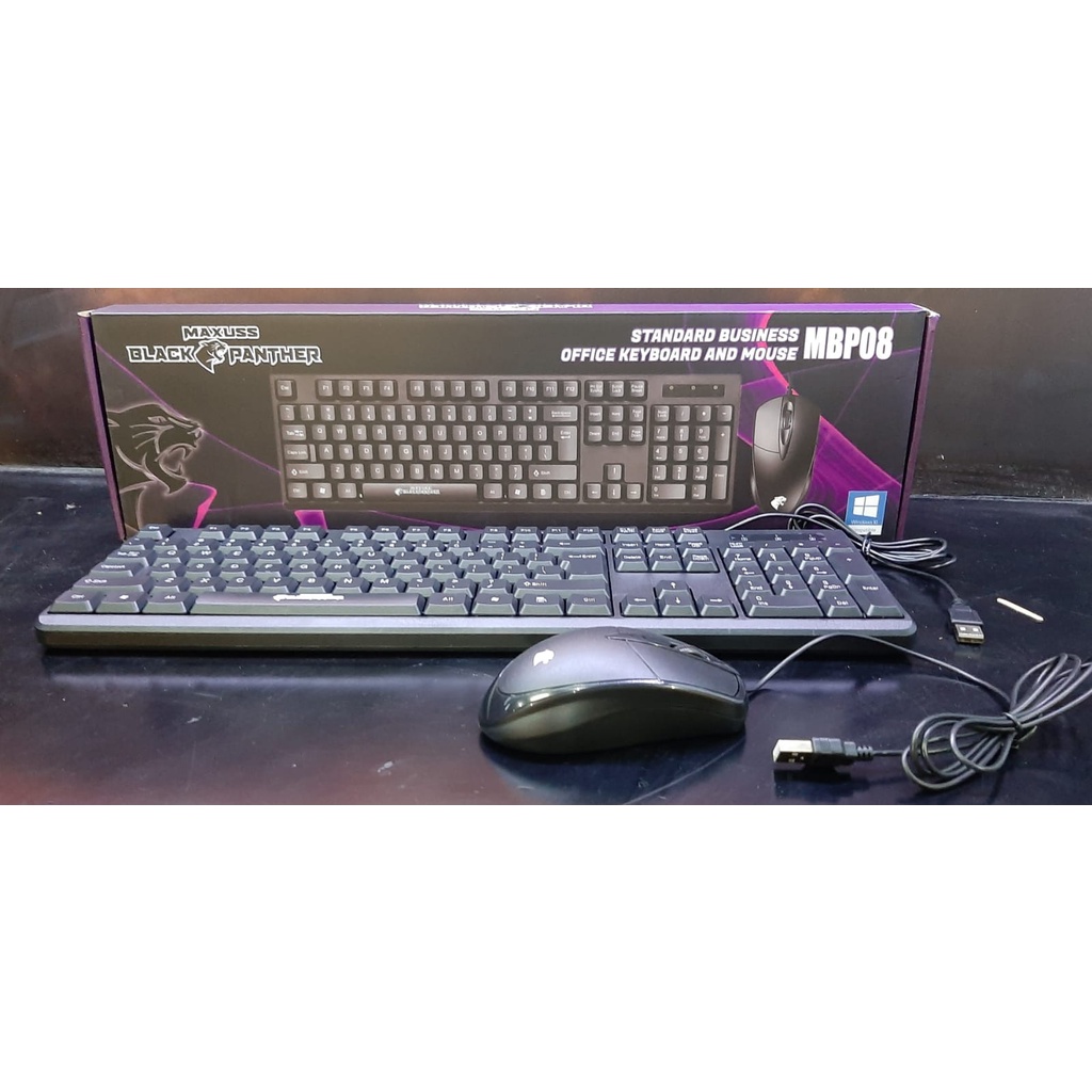 Paket Keyboard + Mouse Black Panther MBP08 NAMPOL GAN