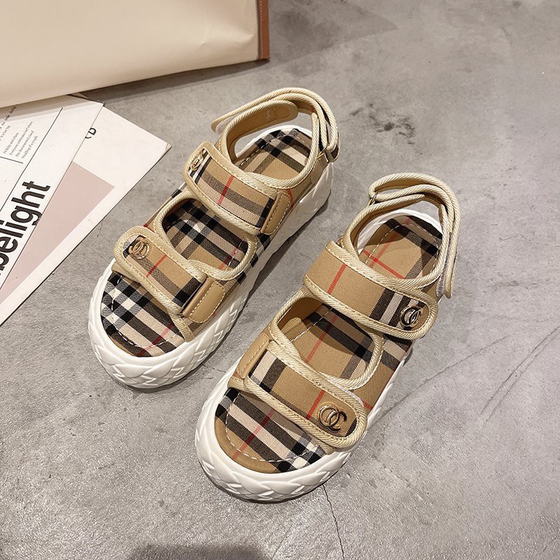 [✅BISA COD] 1707 MONOGRAM 2STRAP SANDALS (REAL PICTURE)