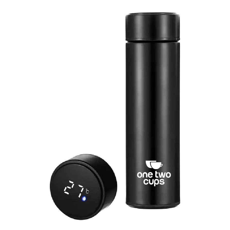 OneTwoCups Botol Minum Thermos Suhu LCD Thermal Smart Mug Stainless Steel 500ml - OTC001 - Black