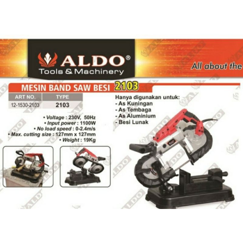 Mesin Band Saw Besi - ALDO 2103