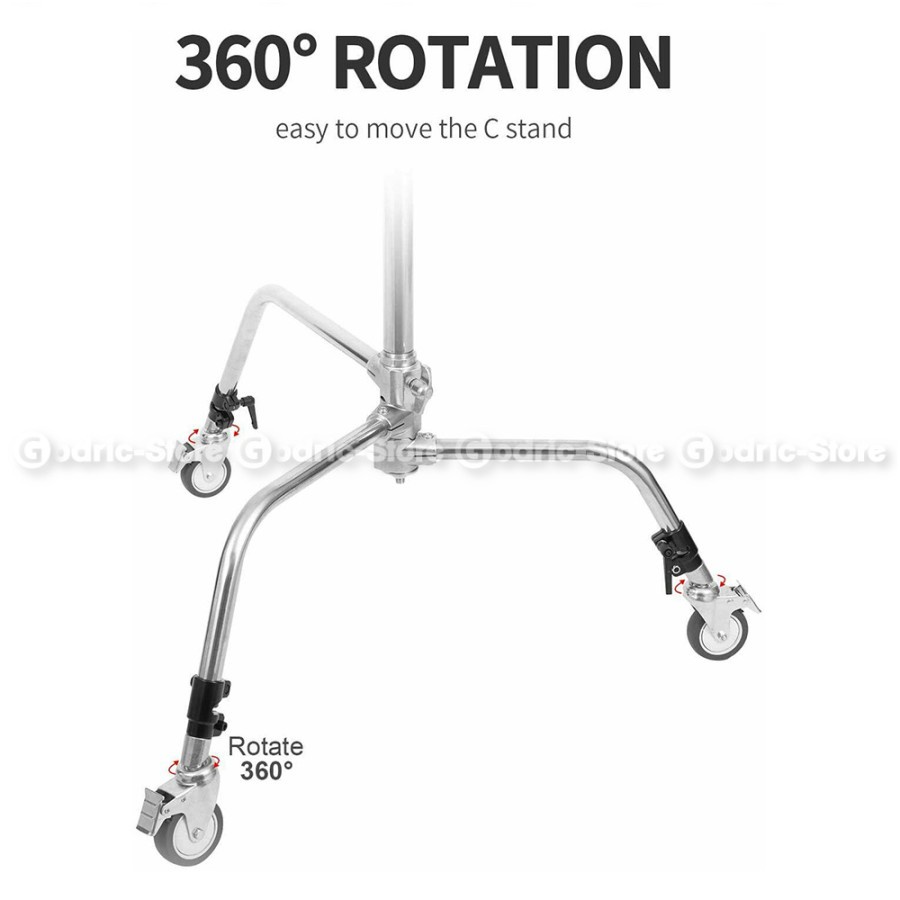 (3 PCS) COSTA Roda C Stand /Light Stand/Tripod 25mm Stainless Wheels